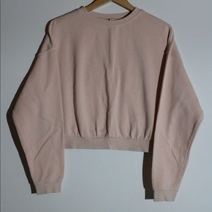 Cropped crew neck sweatshirt